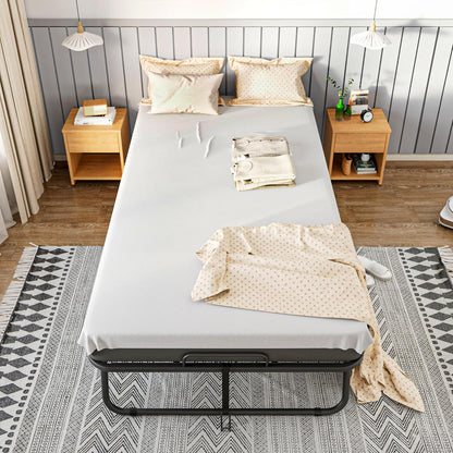 Greenvelly Folding Bed with 5 Inch Mattress, 75” x 38” Portable Rollaway Bed with Memory Mattress and Metal Frame for Adults,Guest, Twin Size,Cot Size